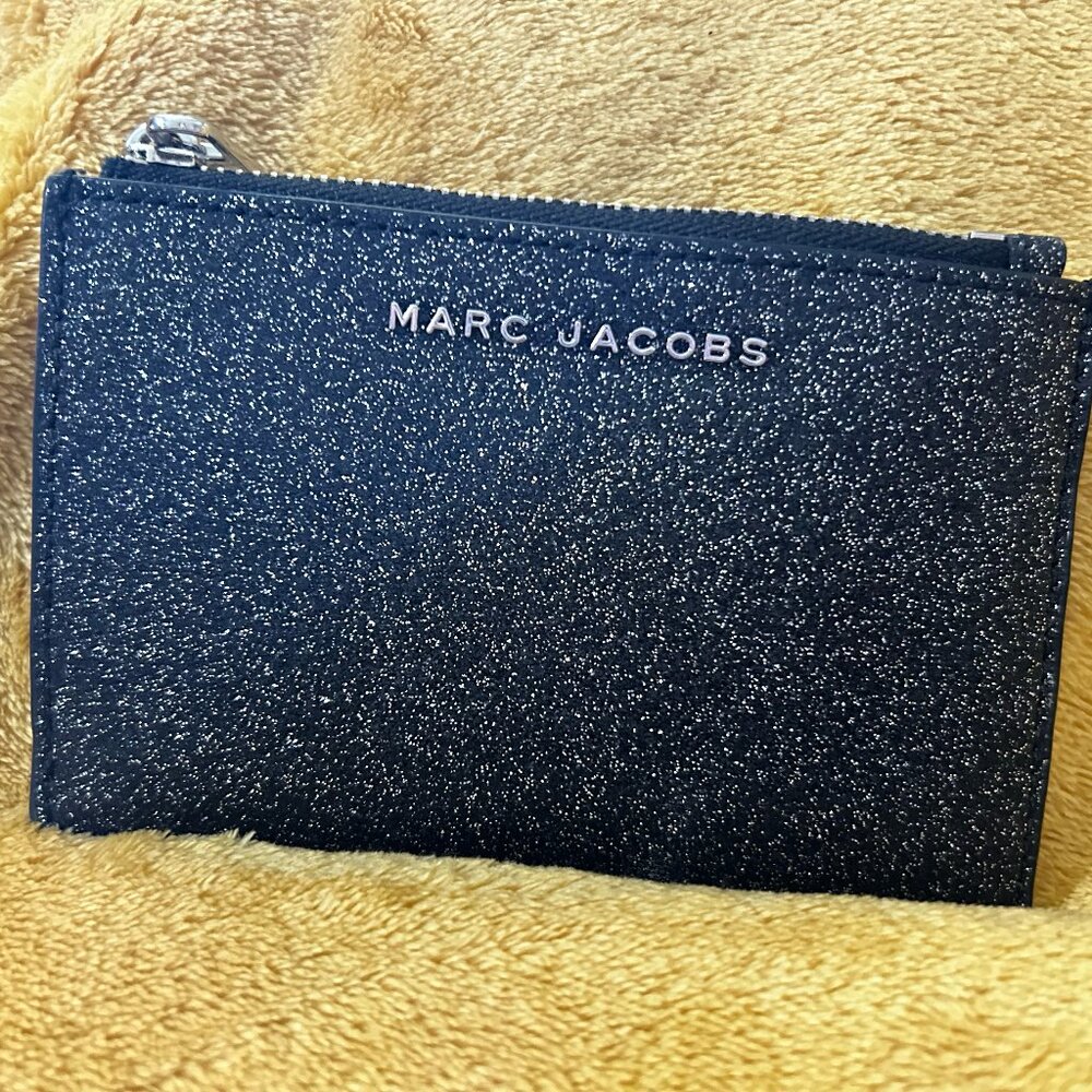 MARC JACOBS - Black Sparkle Card Holder Wallet